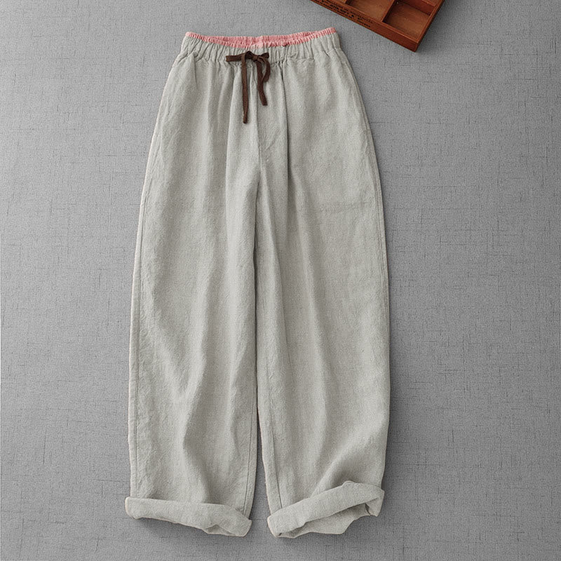 Pantaloni da donna casual con coulisse e tasche, modello Buddha Stones . - Beige - US8-10, UK/AU12-14, EU40-42 (2XL) - image 0