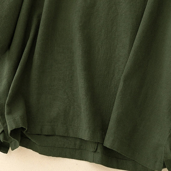 T-shirt da donna a maniche corte, girocollo, modello ampio, con stampa Buddha Stones. - image 11