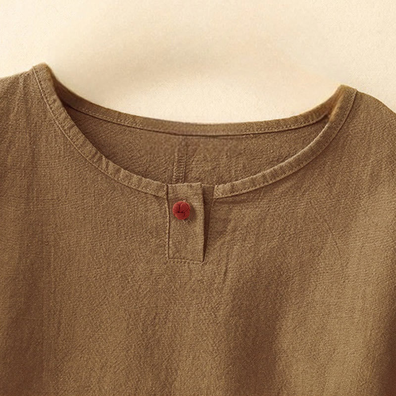 T-shirt da donna a maniche corte, girocollo, modello ampio, con stampa Buddha Stones. - image 14
