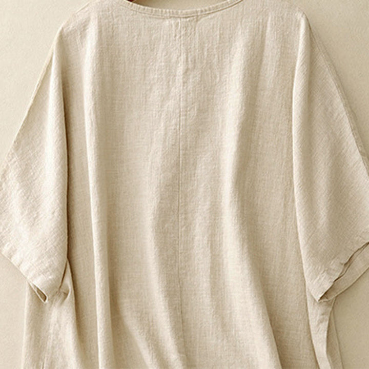 T-shirt da donna a maniche corte, girocollo, modello ampio, con stampa Buddha Stones. - image 3