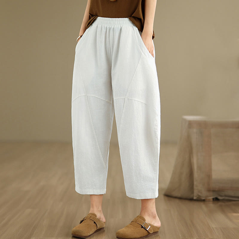 Buddha Stones Spring 7-8 Pantaloni harem da donna a tinta unita con tasche - image 19