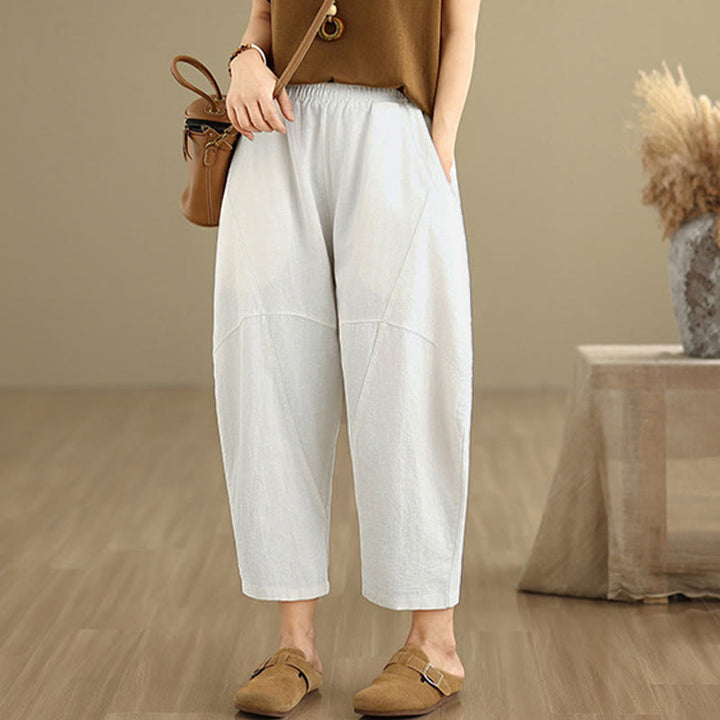 Buddha Stones Spring 7-8 Pantaloni harem da donna a tinta unita con tasche - image 24