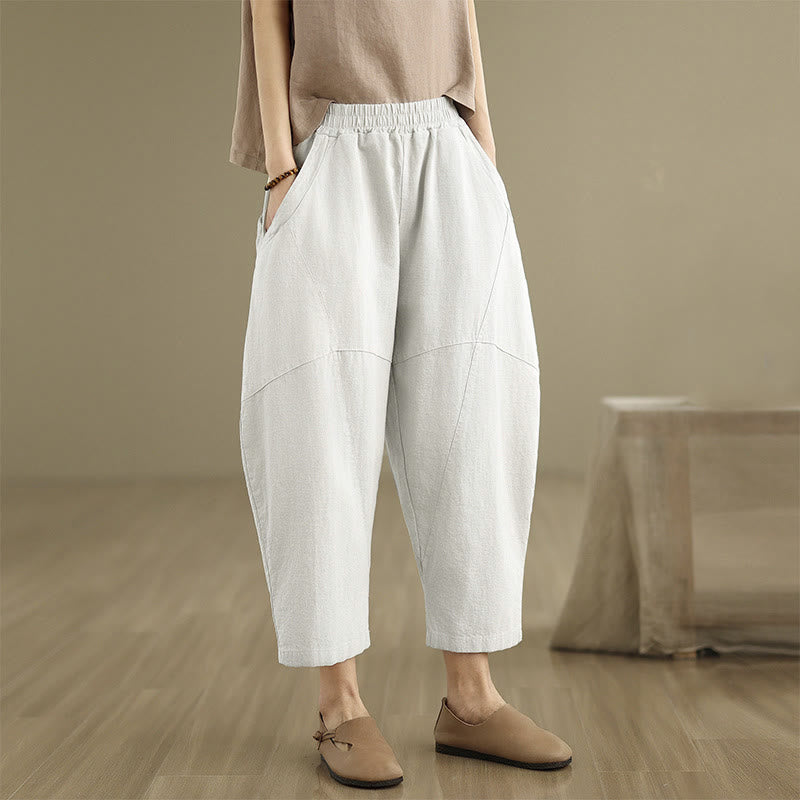 Buddha Stones Spring 7-8 Pantaloni harem da donna a tinta unita con tasche - image 21