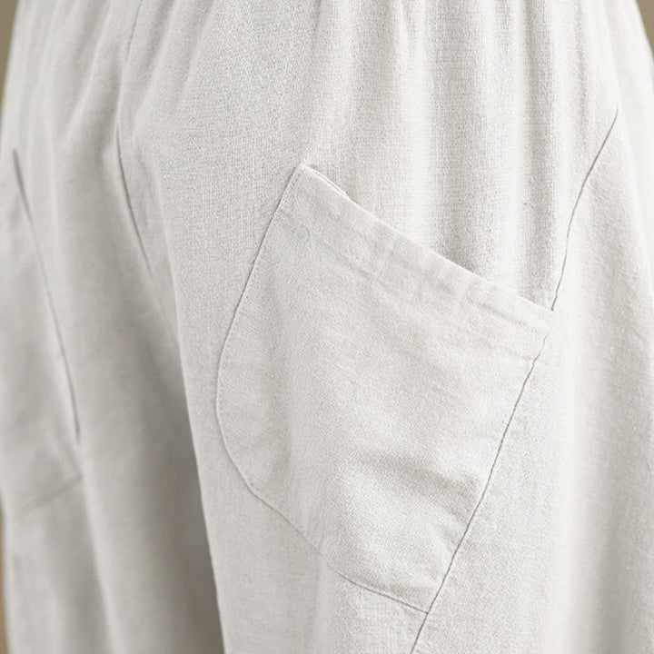 Buddha Stones Spring 7-8 Pantaloni harem da donna a tinta unita con tasche - image 27