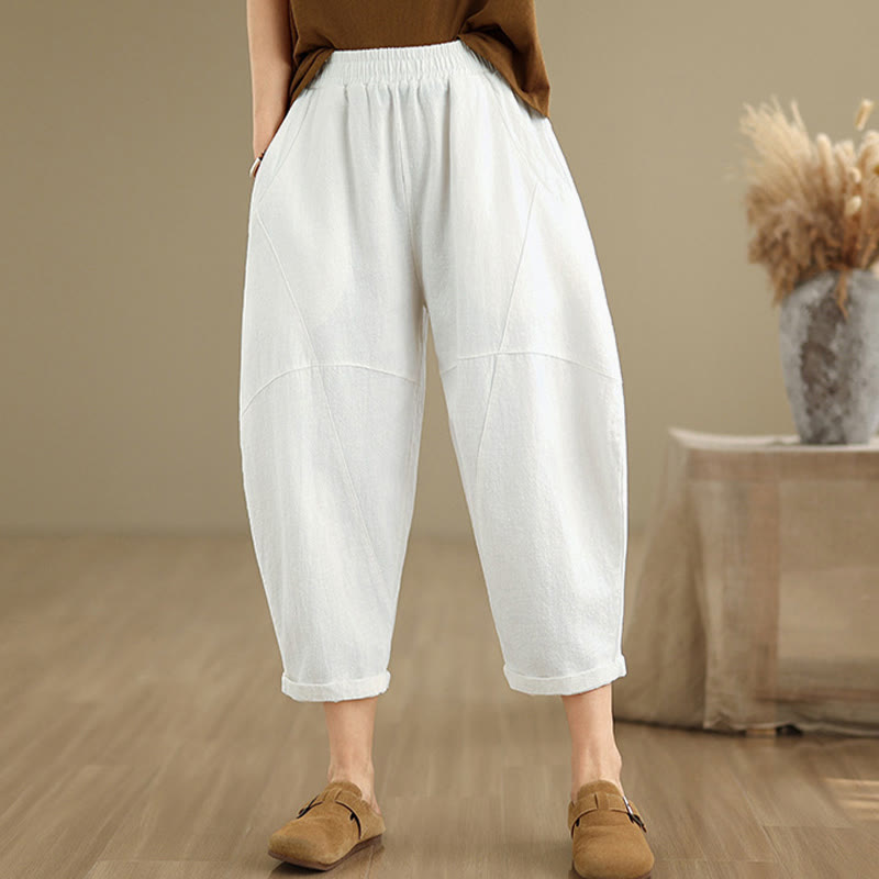Buddha Stones Spring 7-8 Pantaloni harem da donna a tinta unita con tasche - image 22