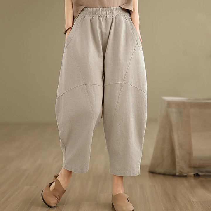 Buddha Stones Spring 7-8 Pantaloni harem da donna a tinta unita con tasche - Biancheria - US8-10, UK/AU12-14, EU40-42 (2XL) - image 0