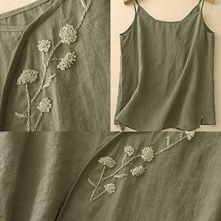 Gilet senza maniche da donna con ricamo etnico e design asimmetrico a Buddha Stones. - image 5