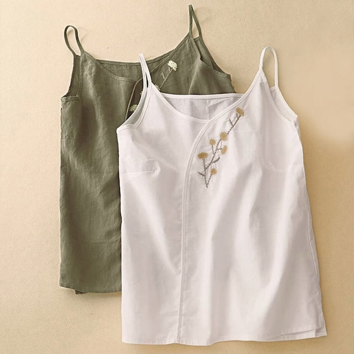 Gilet senza maniche da donna con ricamo etnico e design asimmetrico a Buddha Stones. - image 10