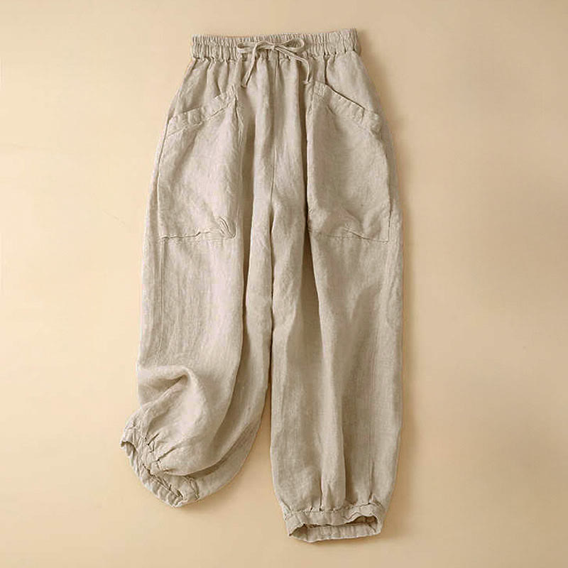 Pantaloni capri harem da donna Buddha Stones Commute con tasche - Beige - US8-10, UK/AU12-14, EU40-42 (2XL) - image 11