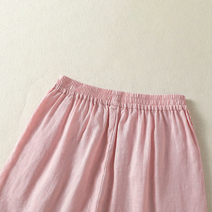 Buddha Stones Pantaloncini da donna estivi casual in stile boho, tinta unita, con lacci laterali decorativi e tasche. - image 18