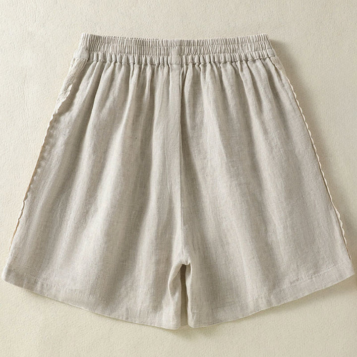 Buddha Stones Pantaloncini da donna estivi casual in stile boho, tinta unita, con lacci laterali decorativi e tasche. - image 22