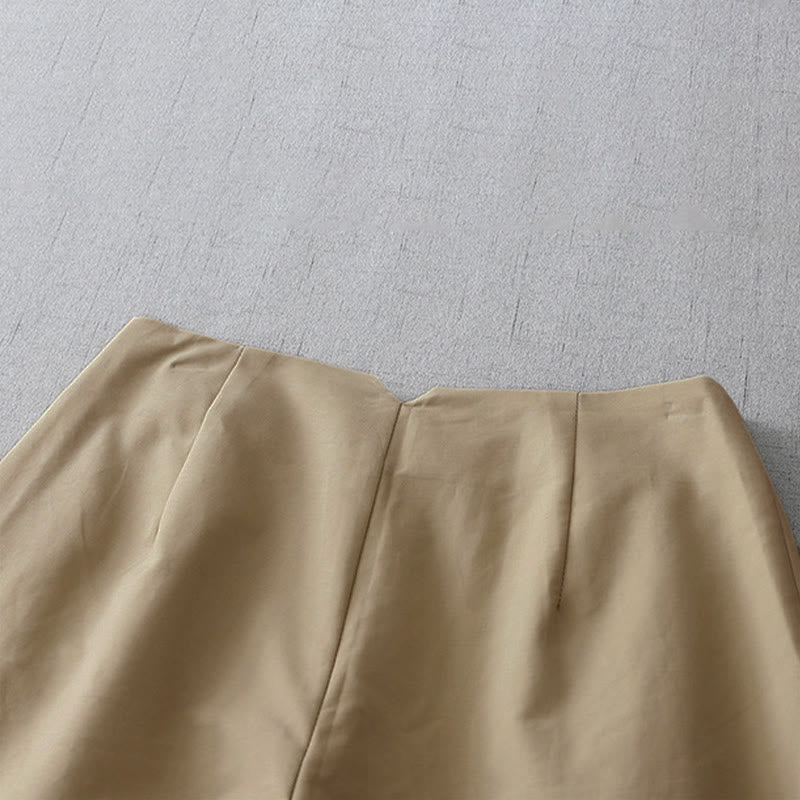 Buddha Stones Pantaloncini da donna estivi minimalisti ed eleganti con cerniera e tasche. - image 3