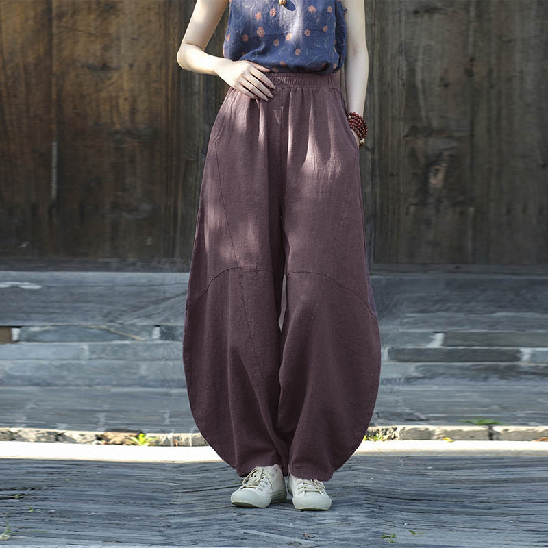Pantaloni Buddha Stones, pantaloni harem larghi, stile Zen Yoga Tai Chi da donna - image 7
