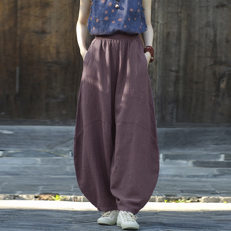 Pantaloni Buddha Stones, pantaloni harem larghi, stile Zen Yoga Tai Chi da donna - image 6