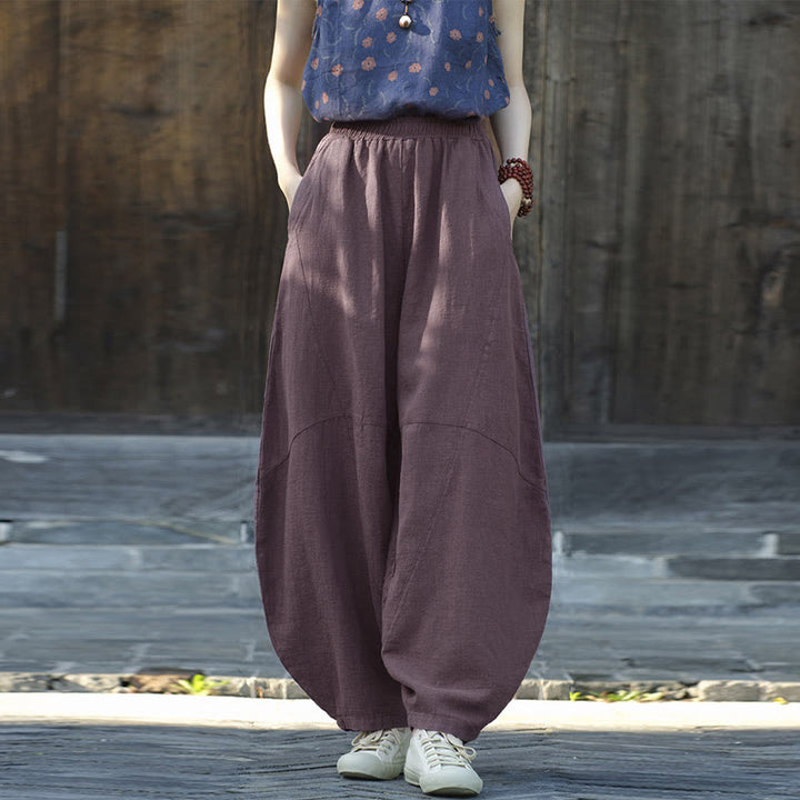 Pantaloni Buddha Stones, pantaloni harem larghi, stile Zen Yoga Tai Chi da donna - image 6