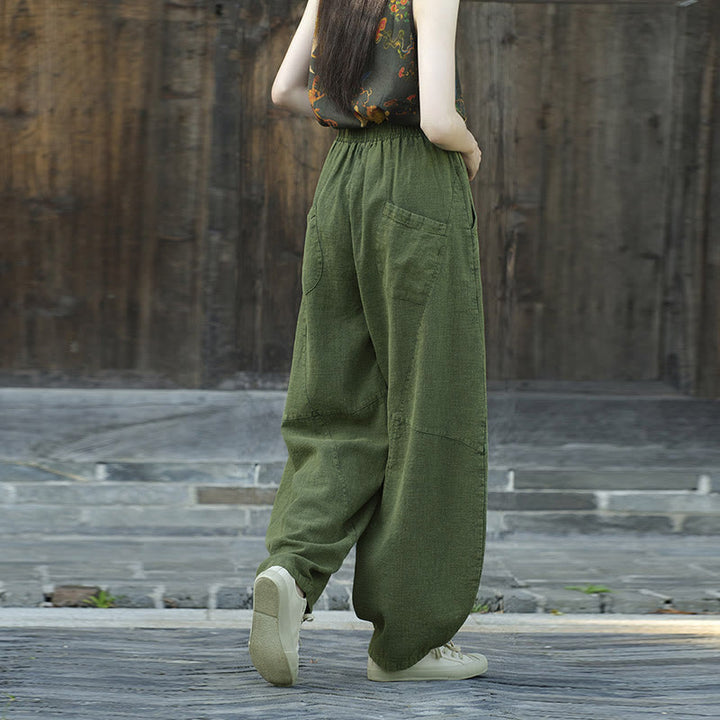 Pantaloni Buddha Stones, pantaloni harem larghi, stile Zen Yoga Tai Chi da donna - image 16