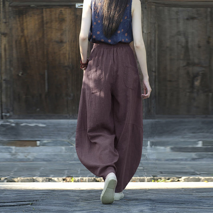 Pantaloni Buddha Stones, pantaloni harem larghi, stile Zen Yoga Tai Chi da donna - image 5