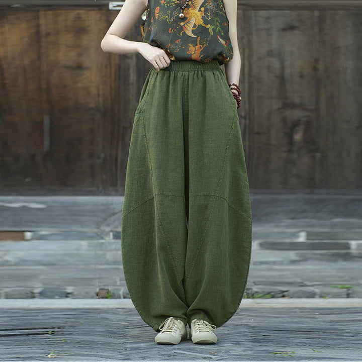 Pantaloni Buddha Stones, pantaloni harem larghi, stile Zen Yoga Tai Chi da donna - image 14