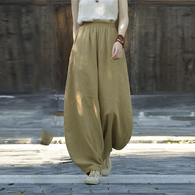 Pantaloni Buddha Stones, pantaloni harem larghi, stile Zen Yoga Tai Chi da donna - image 9