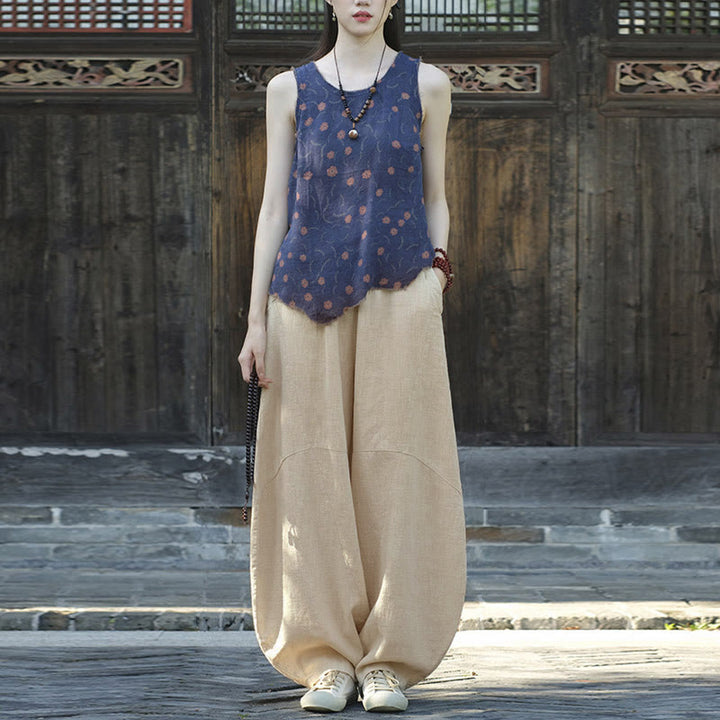 Pantaloni Buddha Stones, pantaloni harem larghi, stile Zen Yoga Tai Chi da donna - image 2