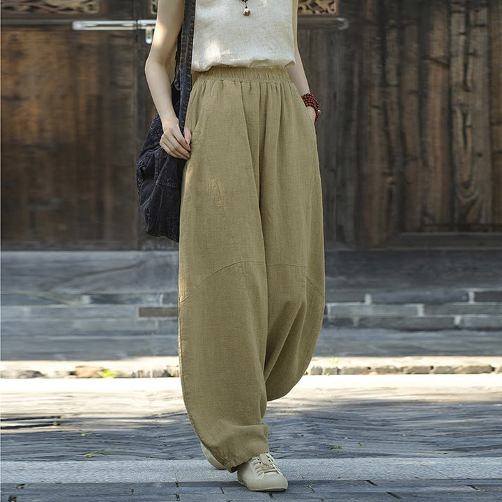 Pantaloni Buddha Stones, pantaloni harem larghi, stile Zen Yoga Tai Chi da donna - Kaki (modello classico) - US8-10, UK/AU12-14, EU40-42 (L)  - image 33