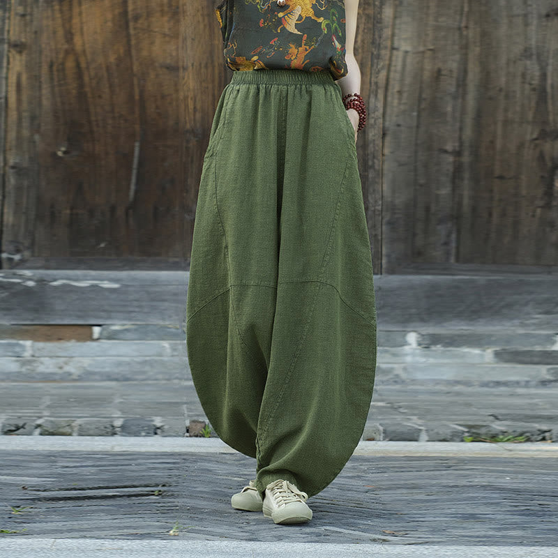 Pantaloni Buddha Stones, pantaloni harem larghi, stile Zen Yoga Tai Chi da donna - image 19