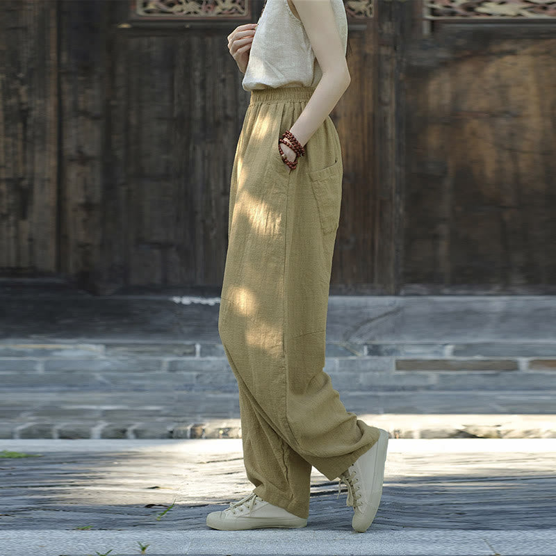 Pantaloni Buddha Stones, pantaloni harem larghi, stile Zen Yoga Tai Chi da donna - image 11