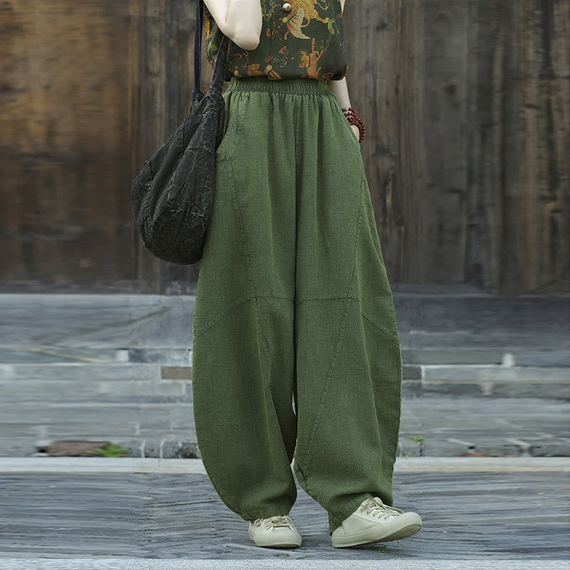 Pantaloni Buddha Stones, pantaloni harem larghi, stile Zen Yoga Tai Chi da donna - image 18