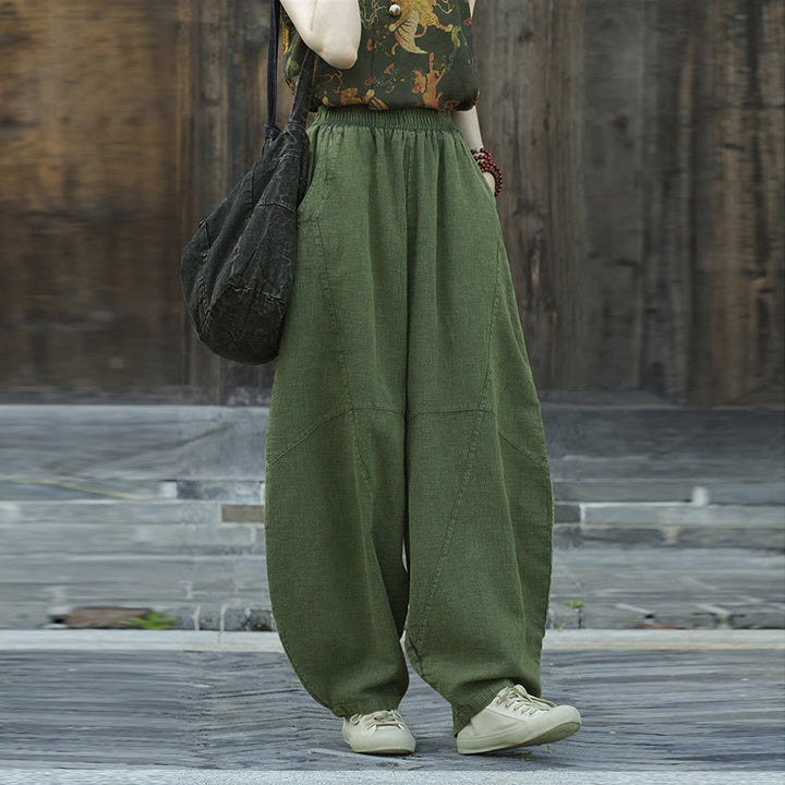 Pantaloni Buddha Stones, pantaloni harem larghi, stile Zen Yoga Tai Chi da donna - image 18