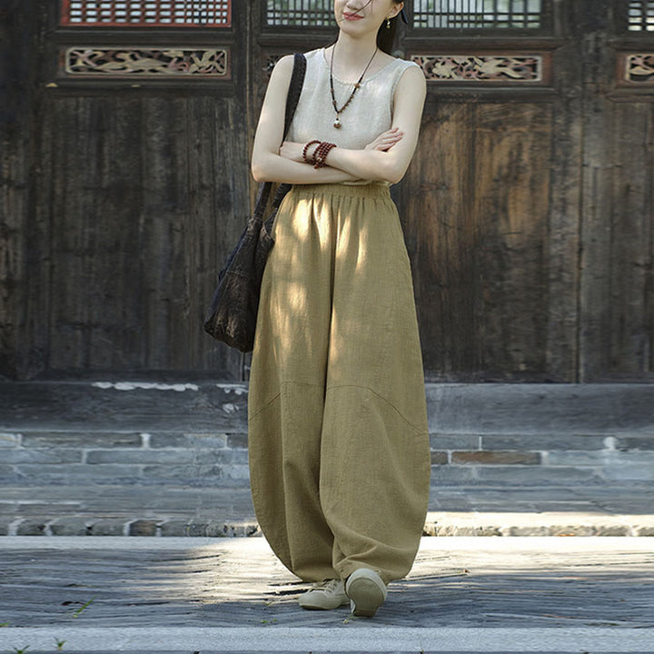Pantaloni Buddha Stones, pantaloni harem larghi, stile Zen Yoga Tai Chi da donna - image 12