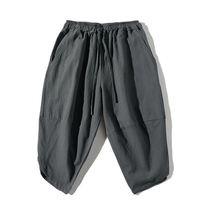 Set di abbigliamento da meditazione da uomo con motivo Buddha Stones , composto da t-shirt semplice con colletto a revers e pantaloncini a gamba larga con tasche. - image 3
