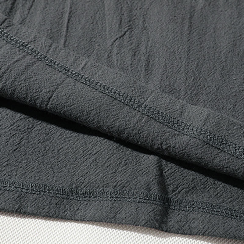 Set di abbigliamento da meditazione da uomo con motivo Buddha Stones , composto da t-shirt semplice con colletto a revers e pantaloncini a gamba larga con tasche. - image 10