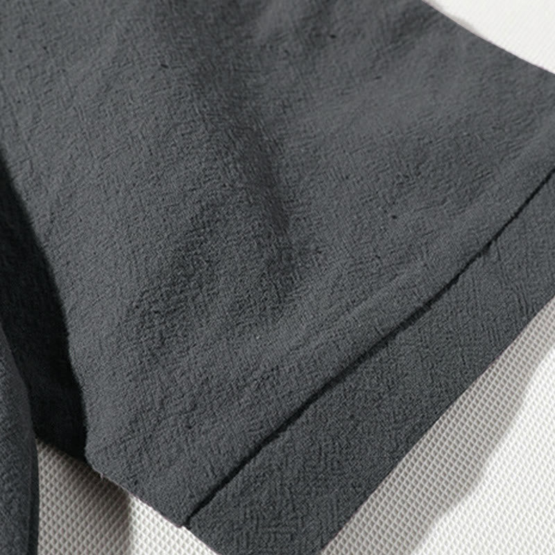 Set di abbigliamento da meditazione da uomo con motivo Buddha Stones , composto da t-shirt semplice con colletto a revers e pantaloncini a gamba larga con tasche. - image 8