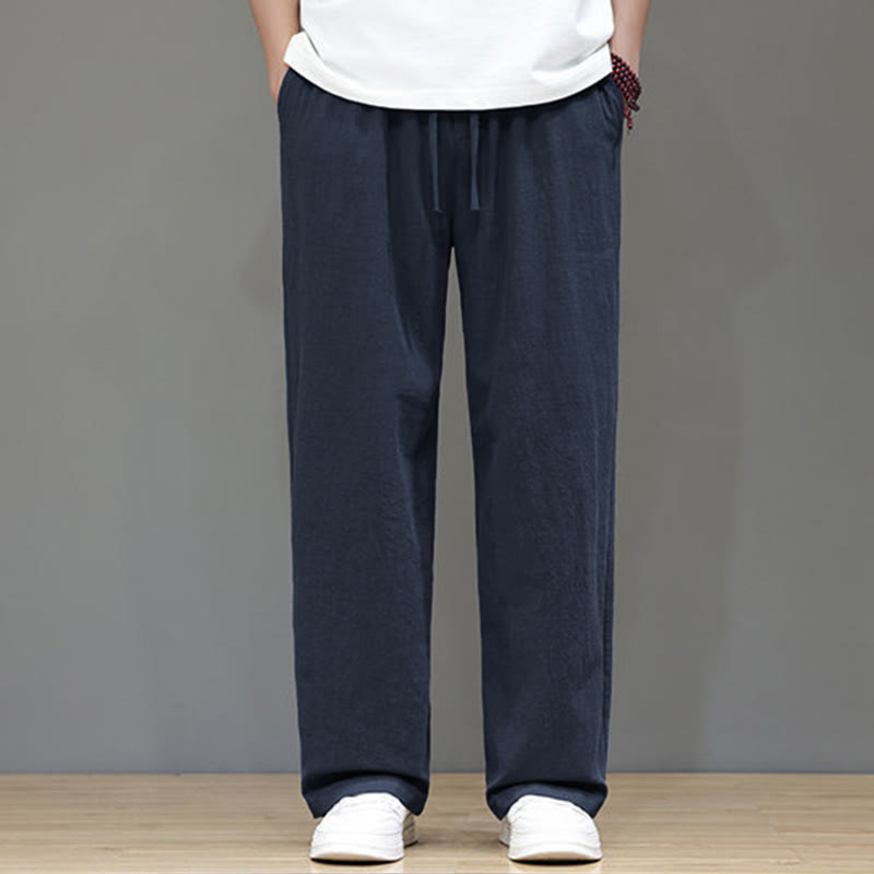 Pantaloni da uomo estivi a gamba dritta con tasche , Buddha Stones - image 1