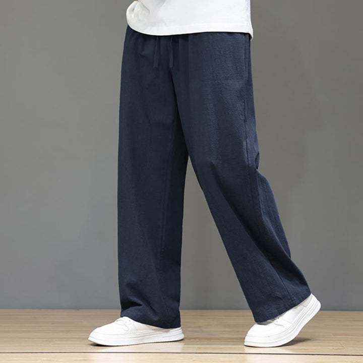 Pantaloni da uomo estivi a gamba dritta con tasche , Buddha Stones - SteelBlue - US/UK/AU46, EU56 (5XL) - image 0