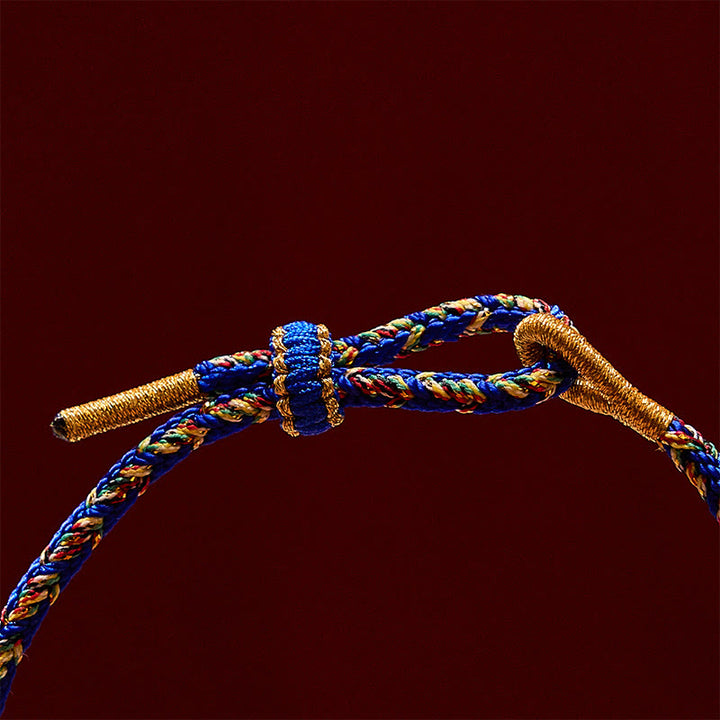 Buddha Stones Braccialetto di forza con doppia carpa koi dorata, intrecciato a mano. - image 12