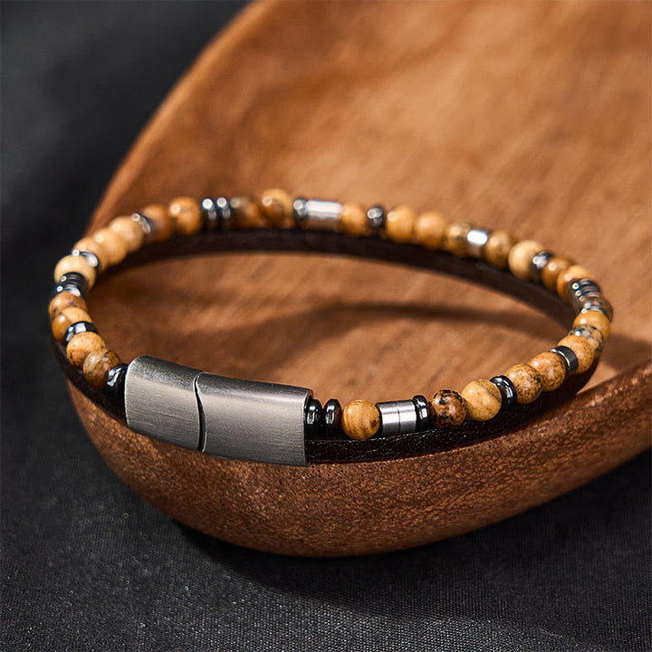 Buddha Stones Bracciale in pelle a doppio giro Lapislazzuli Truth - image 24