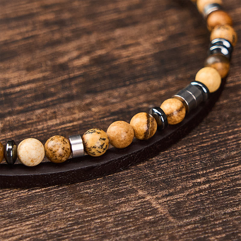 Buddha Stones Bracciale in pelle a doppio giro Lapislazzuli Truth - image 28
