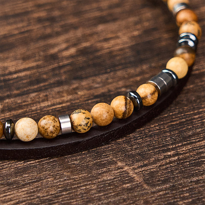 Buddha Stones Bracciale in pelle a doppio giro Lapislazzuli Truth - image 28