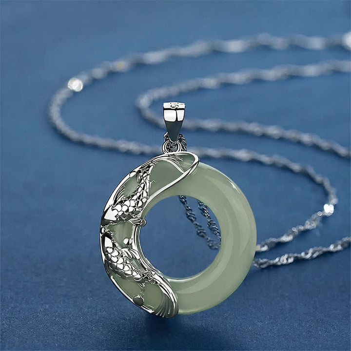 Buddha Stones Collana portafortuna con carpa koi in giada bianca naturale - Giada (Fortuna♥Protezione) - image 14