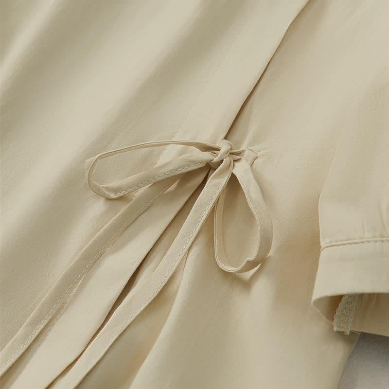 Camicia da donna a maniche a tre quarti con lacci e bottoni, motivo Buddha Stones. - image 14