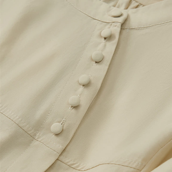 Camicia da donna a maniche a tre quarti con lacci e bottoni, motivo Buddha Stones. - image 13