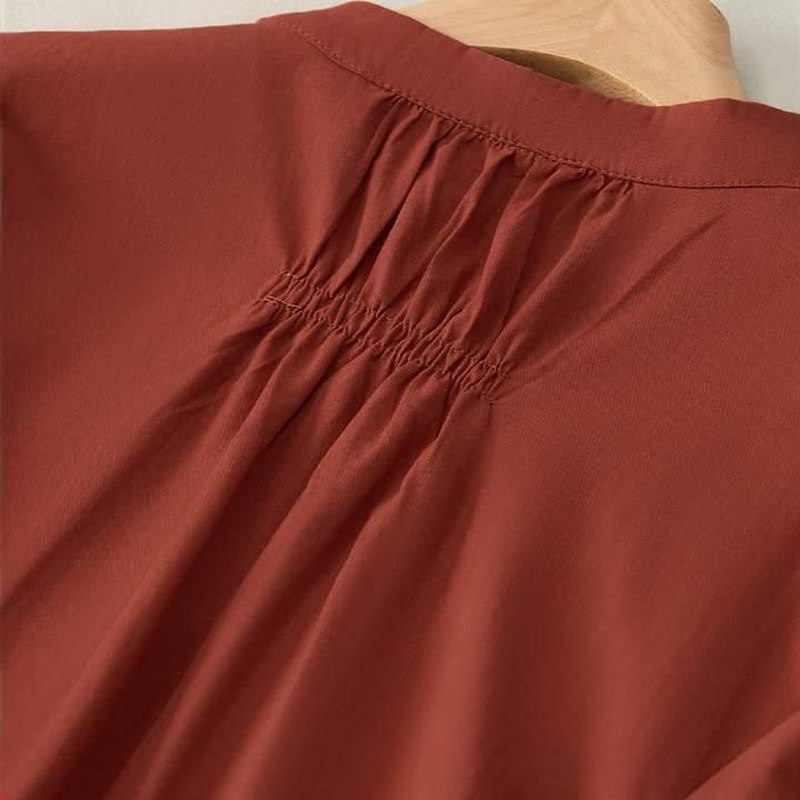 Camicia da donna a maniche a tre quarti con lacci e bottoni, motivo Buddha Stones. - image 21