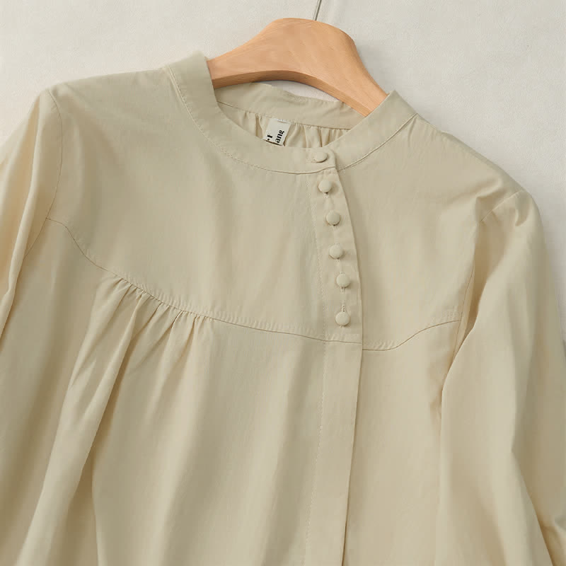 Camicia da donna a maniche a tre quarti con lacci e bottoni, motivo Buddha Stones. - image 11