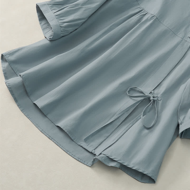 Camicia da donna a maniche a tre quarti con lacci e bottoni, motivo Buddha Stones. - image 6