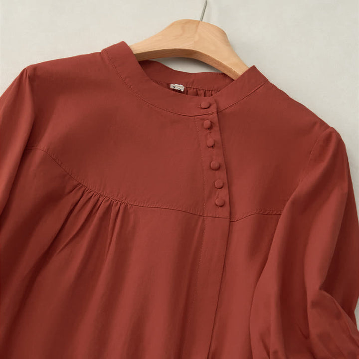 Camicia da donna a maniche a tre quarti con lacci e bottoni, motivo Buddha Stones. - image 20