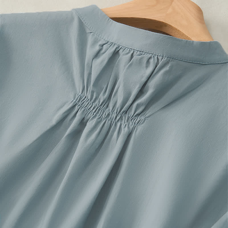 Camicia da donna a maniche a tre quarti con lacci e bottoni, motivo Buddha Stones. - image 3