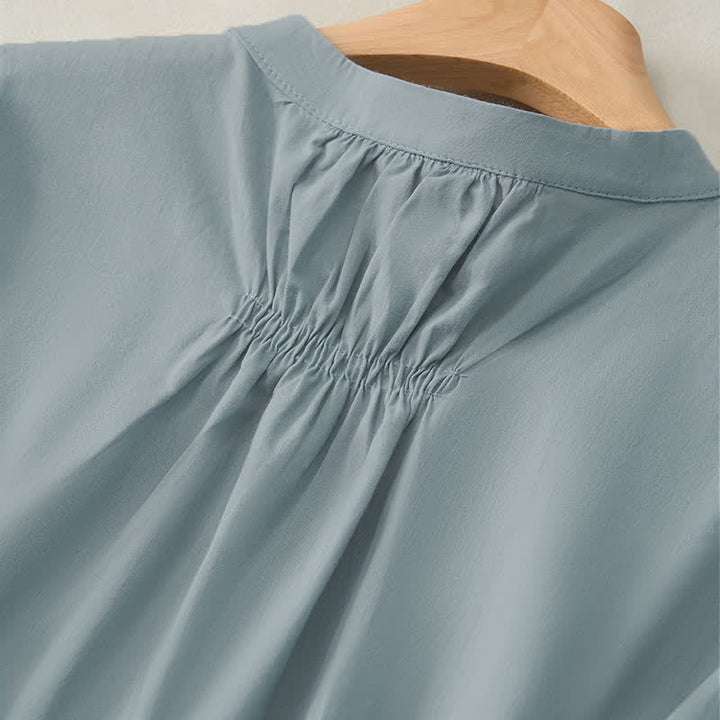 Camicia da donna a maniche a tre quarti con lacci e bottoni, motivo Buddha Stones. - image 3