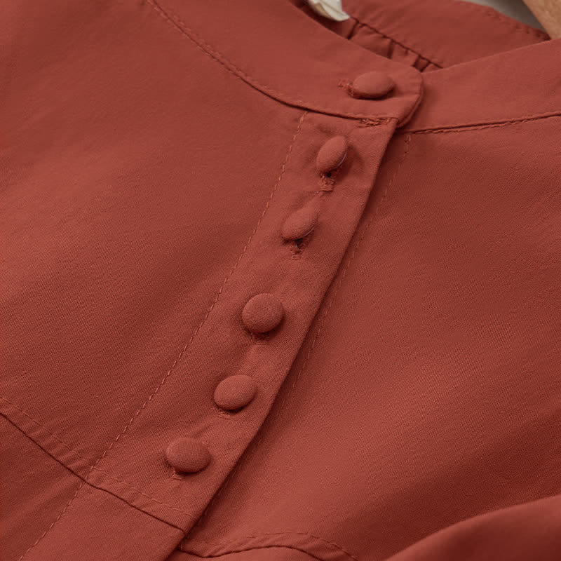 Camicia da donna a maniche a tre quarti con lacci e bottoni, motivo Buddha Stones. - image 22