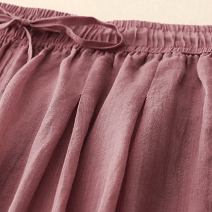 Pantaloni da donna corti con tasche, larghi e casual, a doppio strato, lunghezza 7-8, Buddha Stones - image 17